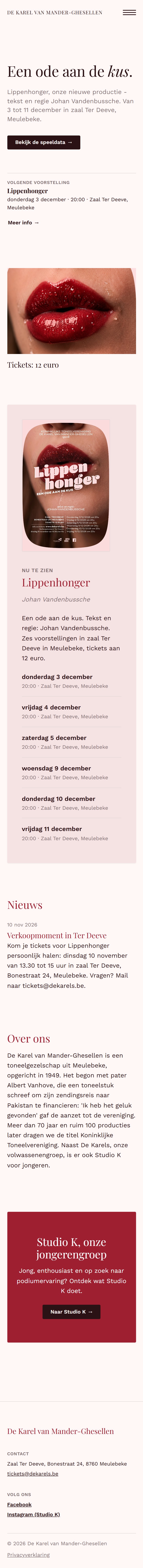 Voorbeeldpagina in de stijl Klassiek, op een gsm